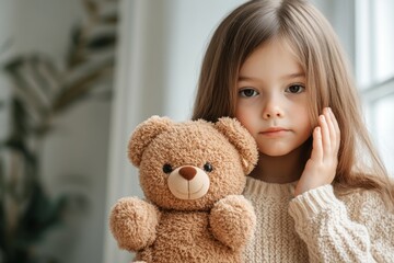 A parent sitting in a child empty bedroom after theyâ€™ve left for college, holding a small toy with a nostalgic, disappointed look