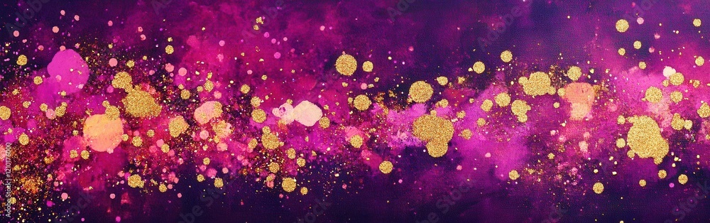 Aufkleber bright fuchsia and golden sparkles create a vibrant visual display celebrating creativity and artist
