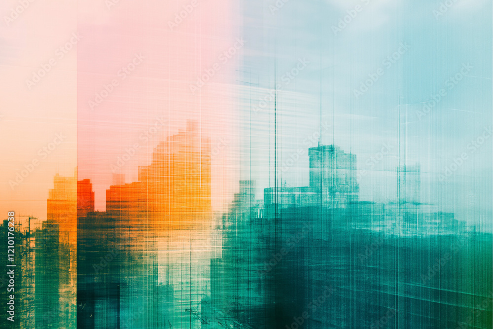 Canvas Prints an abstract texture background created by photocopying, a color double exposure, and a glitch