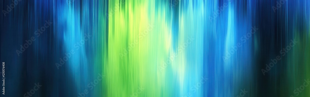 Poster Vibrant abstract vertical streaks create a dynamic cobalt blue and green composition in a contemporary art setting