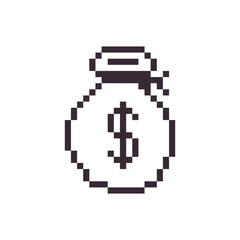 money in a bag pixel