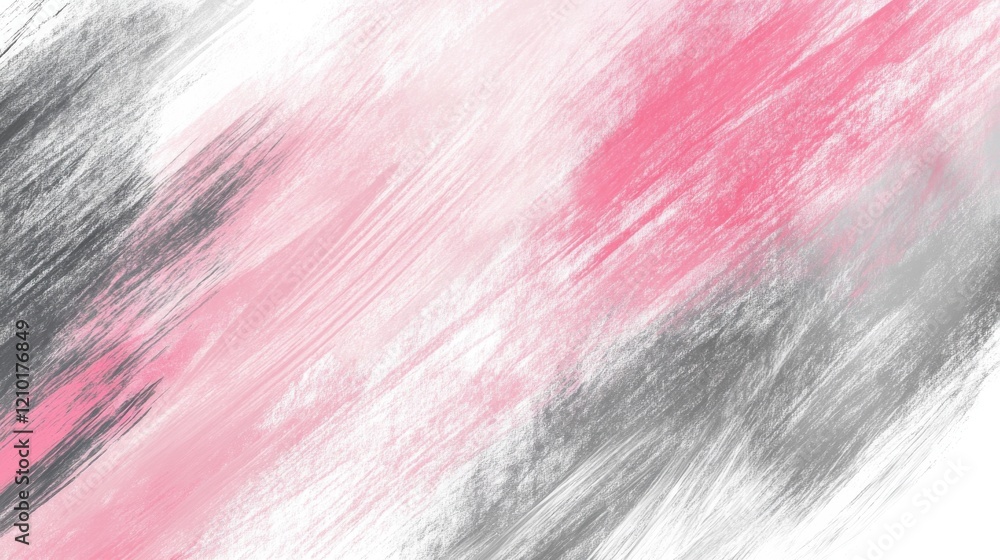 Fototapete Abstract pencil strokes create a gradient transition from gray to soft pink in a unique artistic design