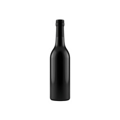 A sleek, black wine bottle. Perfect for branding or design projects.