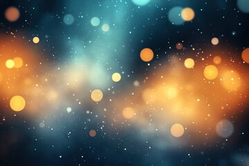 Fototapeta premium Golden and Teal Bokeh: A Dreamy Abstract Background