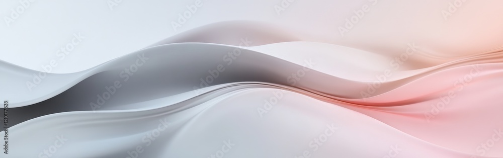 Poster Gradient abstraction with smooth waves in neutral tones and soft hues, creating a calming visual effect for design purposes