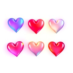 Romantic Heart Icons Collection Vector Design Set