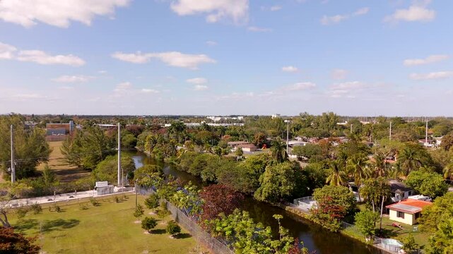 Aerial video Canal C7 Miami Florida