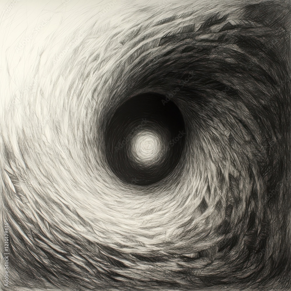 Aufkleber Swirling vortex depicting a wormhole with intricate textures and dynamic patterns
