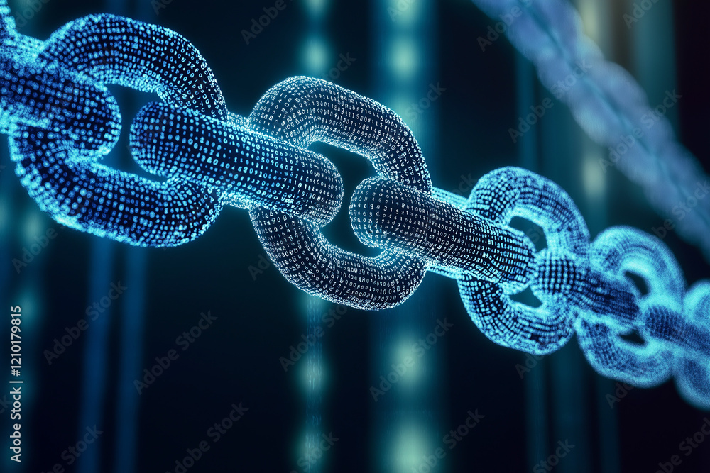 Poster blockchain concept data storage using dna sequences
