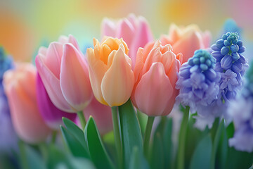 tulips in spring, close up
