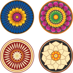 Color full Lotus vector design, Sri Lanka style