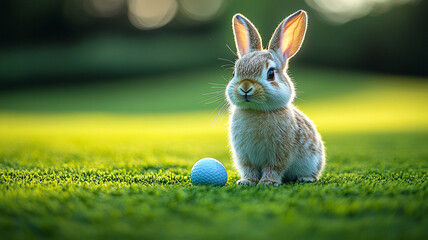 Easter bunny at the golf course, Easter bunny at the golf club. Easter at the golf club.
