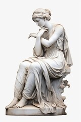 Greek sculpture woman statue art white background representation