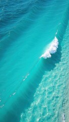 Obraz premium Azure turquoise ocean water, white wave foam texture, oceanic, environment