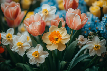 Fototapeta premium Colorful bouquet, perfect for Easter