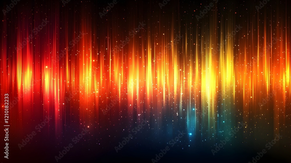 Aufkleber Dazzling vibrant abstract background with glowing horizontal light stripes in a captivating gradient of vivid colors creating a mesmerizing and energetic visual experience