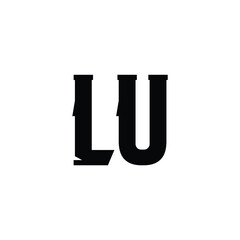 LU monogram logo design letter text name symbol monochrome logotype alphabet character simple logo