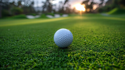 Obraz premium Golf ball on the green.
