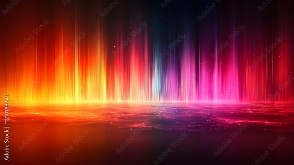 Leinwandbilder Mesmerizing Abstract Blurred Backdrop with Horizontal Glowing Light Stripes in a Rich Gradient of Orange and Black Colors Creating a Vibrant and Dynamic Visual Effect