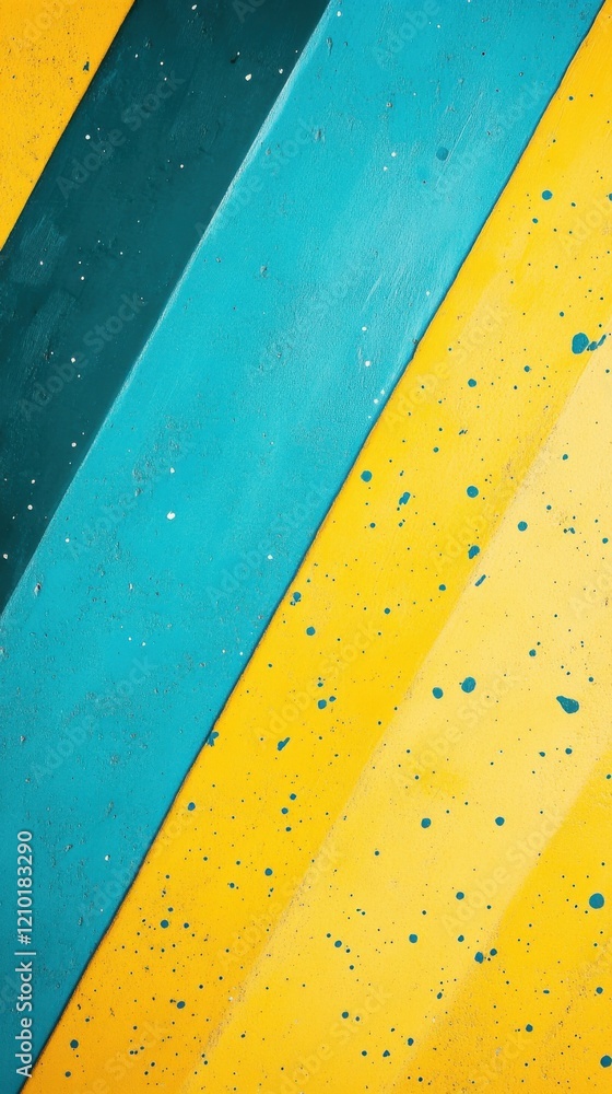 Poster playful diagonal stripes in yellow and teal create a vibrant and dynamic backdrop