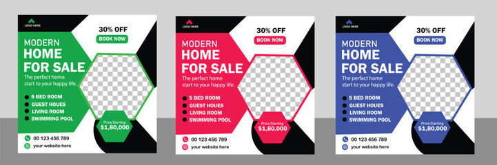 Real Estate Modern Home Sale Social Media Post