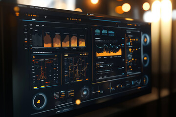 Fototapeta premium Dashboard infographic template with info chart