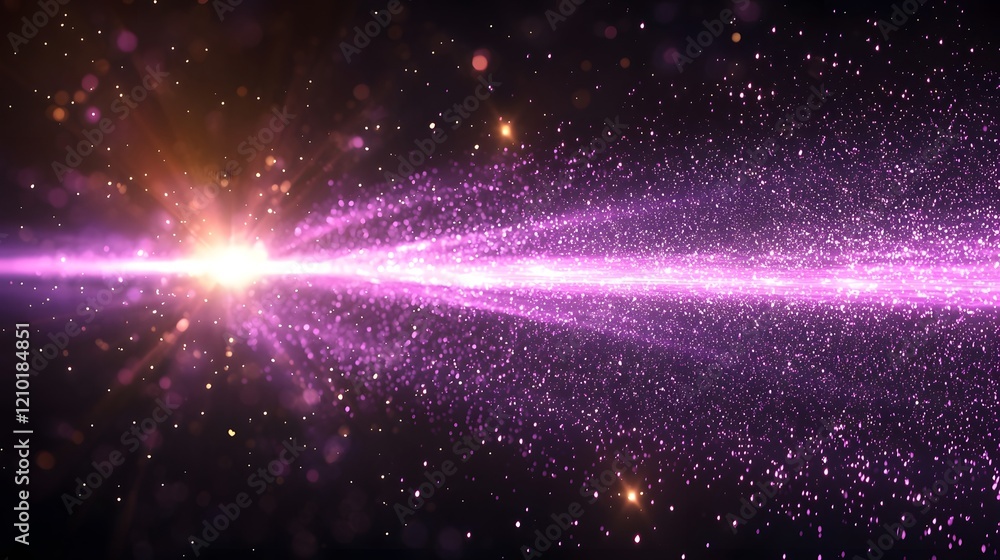 Poster mesmerizing cosmic laser beam with glowing radiant rays and striking flare effect against a deep bla