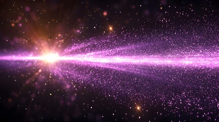 Naklejka premium Mesmerizing cosmic laser beam with glowing radiant rays and striking flare effect against a deep black space background