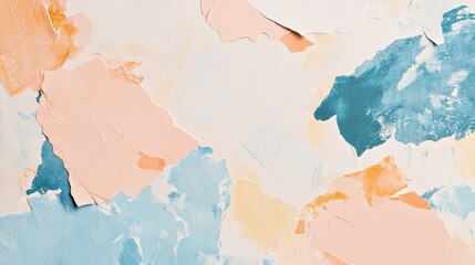 Soft pastel textures blend with torn patches to create an artistic backdrop for creative expression