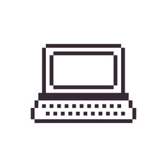 laptop retro design pixel art