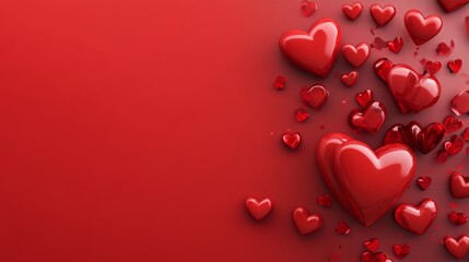 3d blank banner for valentines day with love heart pink color background. Generate Ai