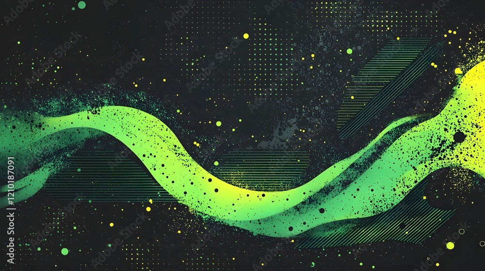 Aufkleber striking abstract halftone design with a vibrant cyberpunk inspired aesthetic featuring a distressed
