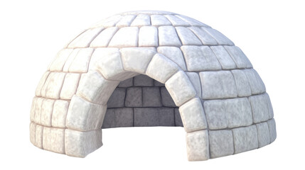 Snowy igloo, isolated on transparent background