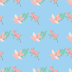 Vibrant Pink Flowers Vector Seamless Pattern. Floral repeat pattern great for textiles, tiles, wallpaper, gift paper, wedding designs.