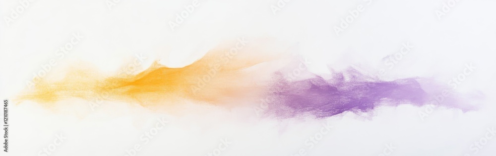 Poster minimalist white canvas displaying soft blend of yellow and purple hues with subtle texture