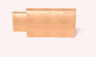 Set of Brown Paper Bags, Isolated White Background