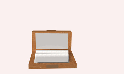 Box with Tea Sachets - 3D - Illustration - Wooden Box