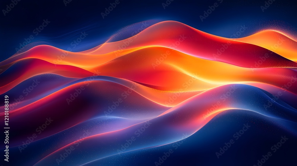 Leinwandbilder Mesmerizing Vibrant Gradient Background with Dark Blue Red and Yellow Tones Enhanced by a Smooth Blur Effect to Create a Dynamic and Captivating Visual Experience