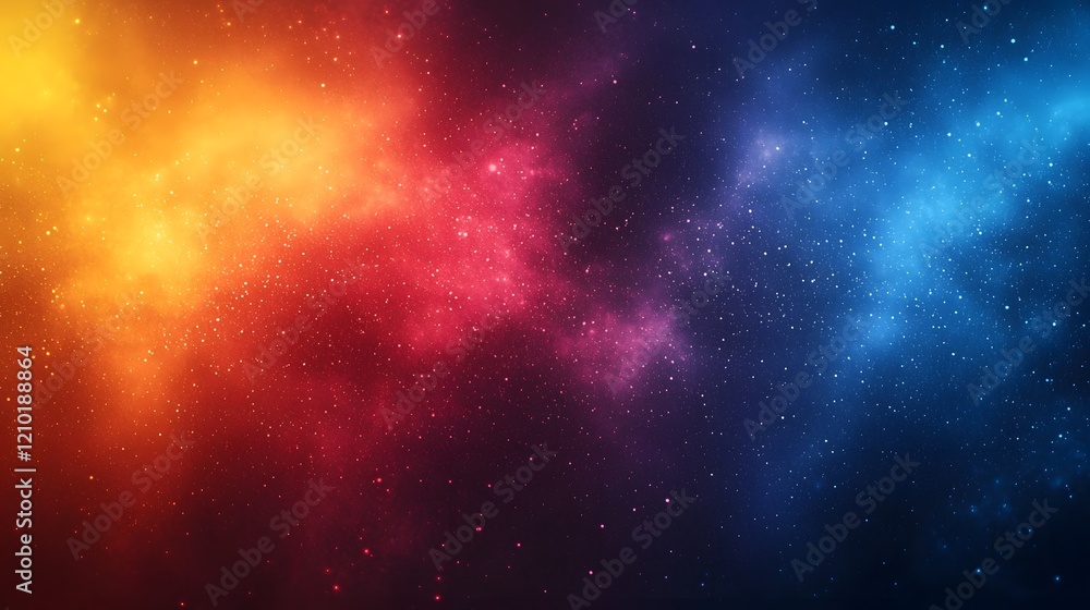 Aufkleber Vibrant Cosmic Gradient Backdrop   Captivating Ethereal Stellar Abstract Background with Shimmering Glowing Nebula and Swirling Stars in a Dramatic Galactic Landscape