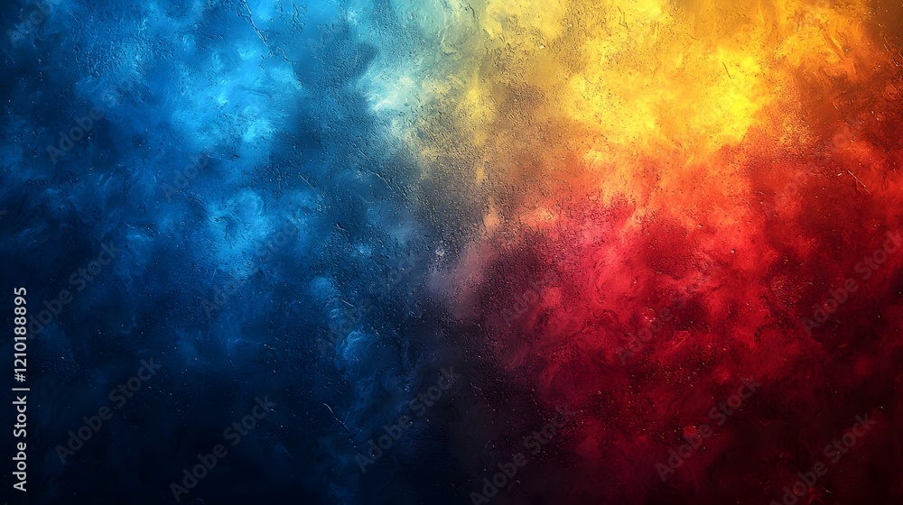 Poster Captivating Gradient Background with a Smooth Transition of Dark Blue Red and Yellow Hues Enhanced by a Soft Blur Effect for a Mesmerizing Atmospheric and Visually Stunning Appearance
