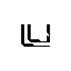 Fototapeta premium LU monogram logo design letter text name symbol monochrome logotype alphabet character simple logo