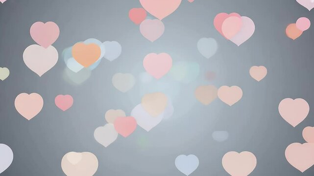 whimsical motion graphic of heart and care reaction icons floating upward and fading away designed with a transparent alpha channel for seamless video integration