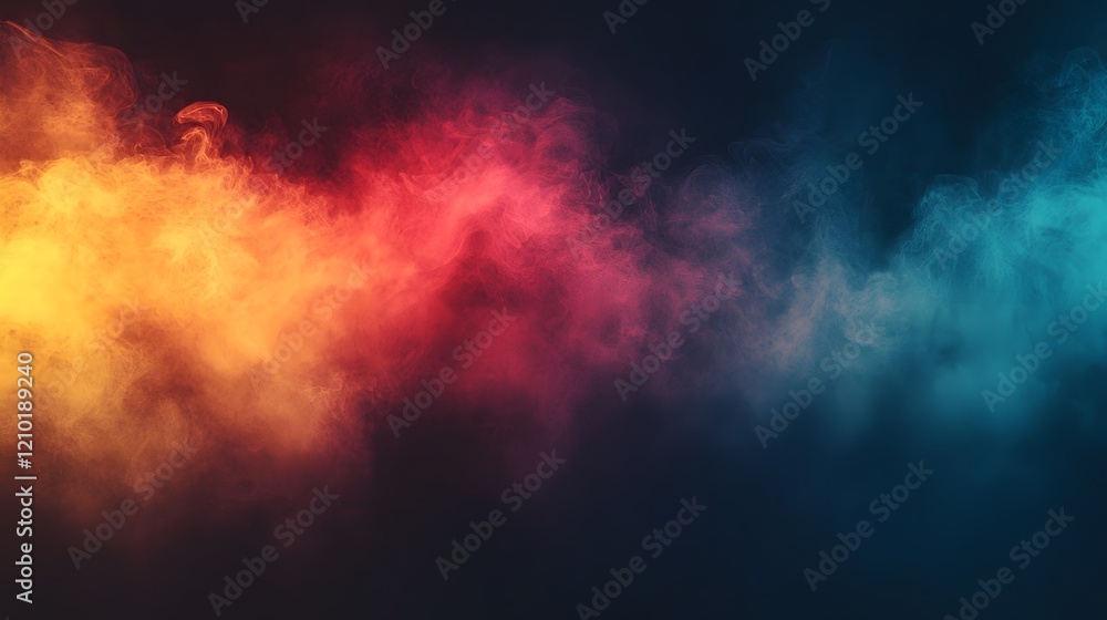 Aufkleber captivating blurred gradient background with spectrum of dark blue red and yellow colors blending se