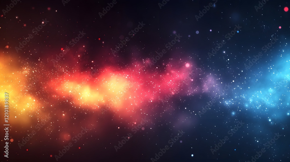 Poster breathtaking gradient background design with blurred seamlessly blended hues of dark blue fiery red 