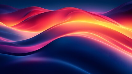 Mesmerizing abstract landscape with a vibrant gradient of dark blue red and yellow colors that blend seamlessly