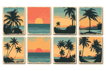 set of beach banners t shirt bundle vector design