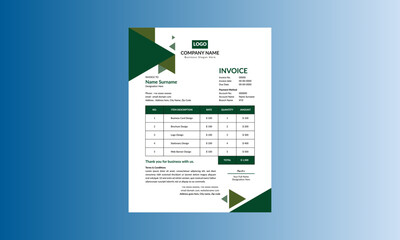 Modern Invoice Design. Artistic Layout Display for Promotional Campaign.