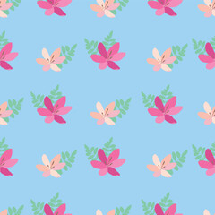 Vibrant Pink Flowers Vector Seamless Pattern. Floral repeat pattern great for textiles, tiles, wallpaper, gift paper, wedding designs.