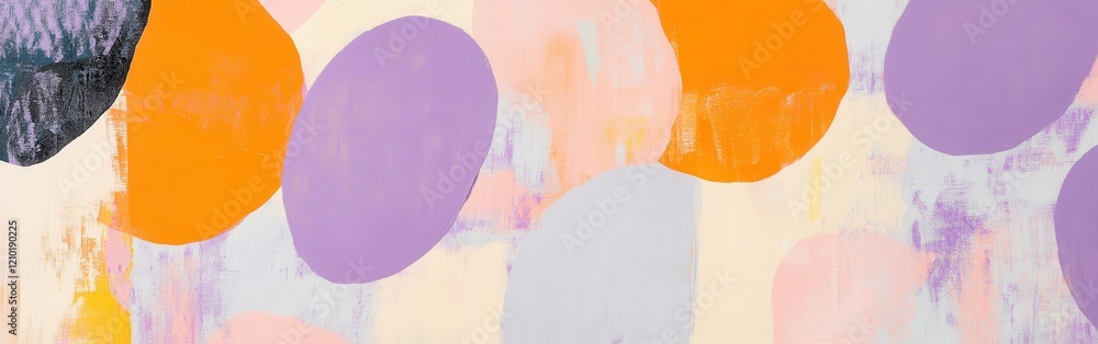 Aufkleber Overlapping spots created with pencil strokes reveal an abstract composition full of color variations and textures