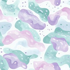 Whimsical watercolor doodles featuring abstract shapes in pastel colors on a light background